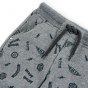 náhled Chlapecké kalhoty z tmavě šedé melanžové žerzeje s potiskem nápisů BOBOLI
