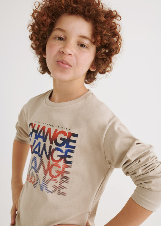 detail T-shirt with long sleeves with graphics for a boy ECOFRIENDS