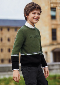 Sweater with colorful stripes for a boy