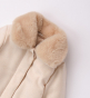 náhled Dívčí béžový keprový kabát s límcem z umělé kožešiny IDO