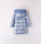 náhled Dívčí modrý nafouknutý kabát s kapsami z umělé kožešiny IDO