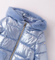náhled Dívčí modrý nafouknutý kabát s kapsami z umělé kožešiny IDO