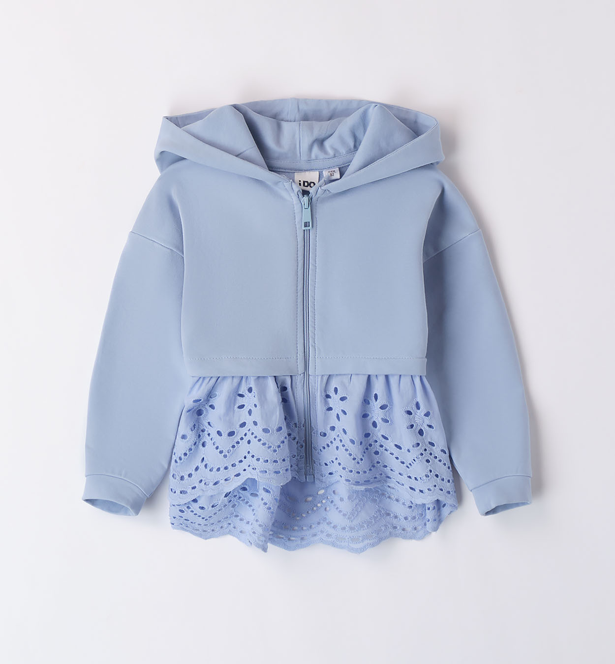 Light sweatshirt with broderie anglaise