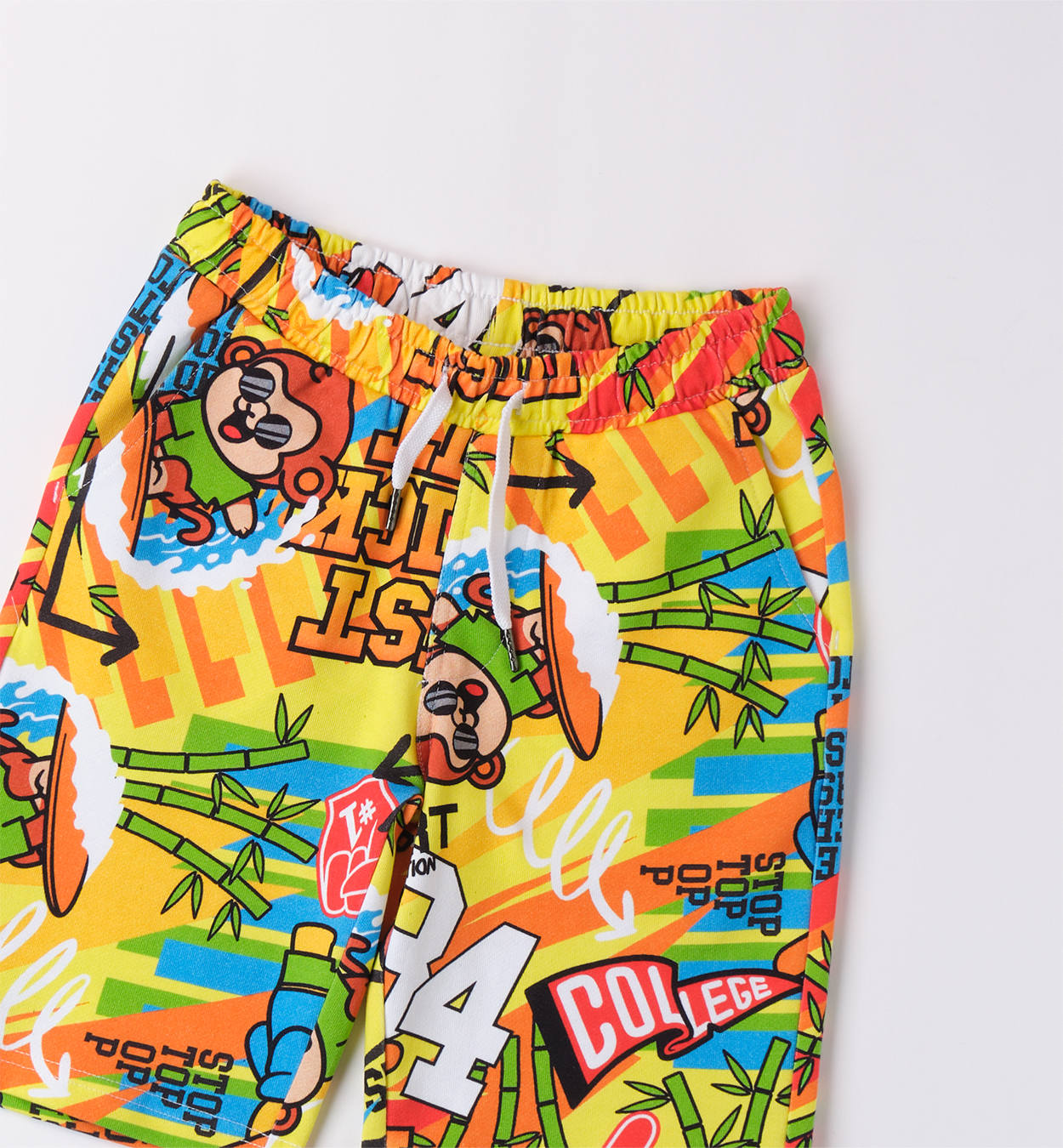 Shorts with bold colorful print