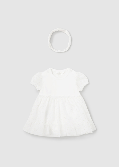 detail Newborn romper with tulle skirt and crown