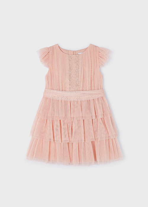 detail Girls' pleated tulle dress