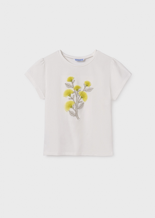 detail Girls' embroidered flower T-shirt