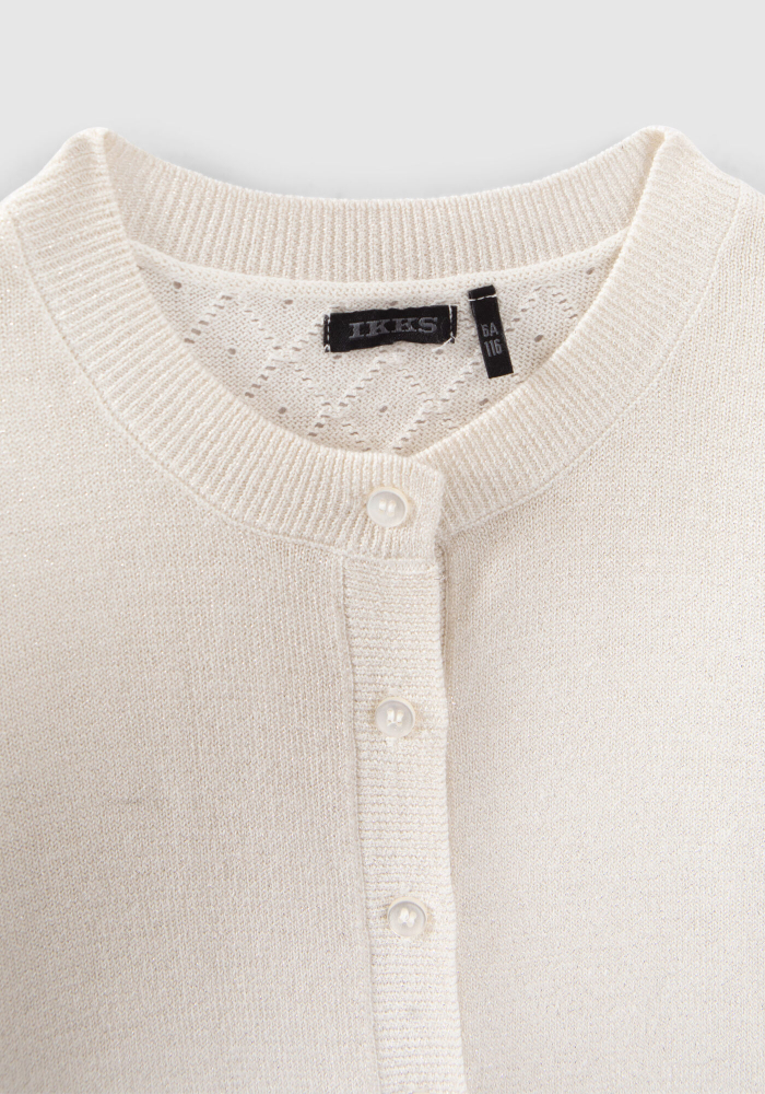 detail Girls' cardigan with decorative lurex on back