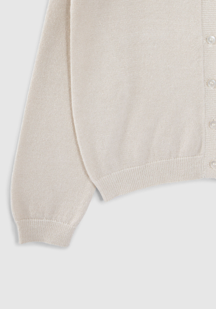 detail Girls' cardigan with decorative lurex on back