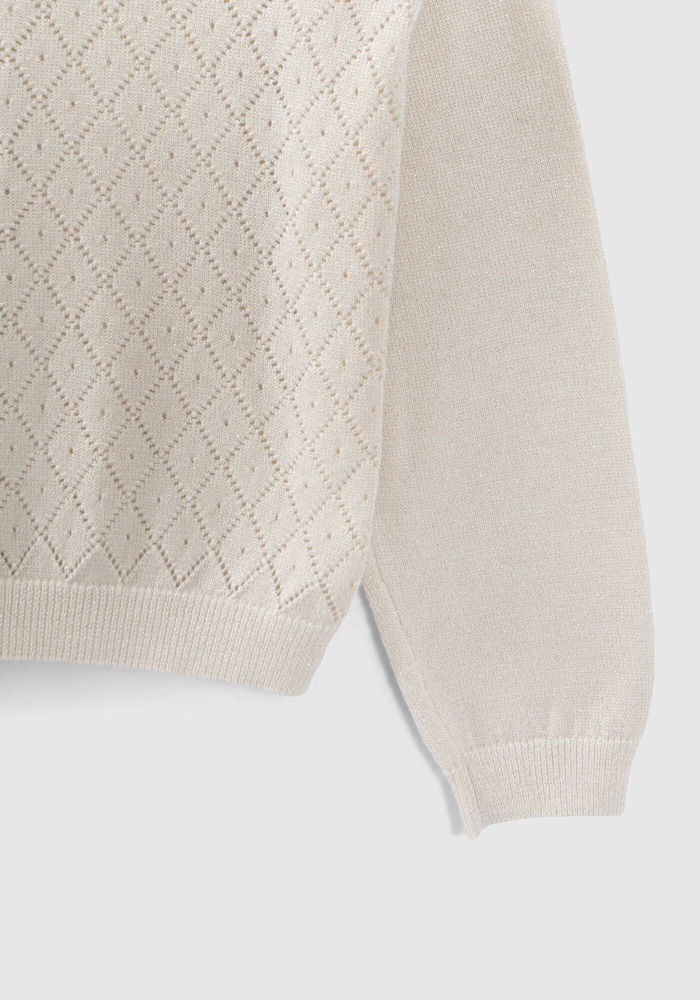 detail Girls' cardigan with decorative lurex on back