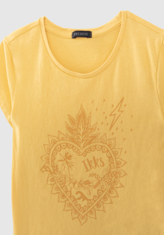 detail Girls' T-shirt with glitter heart