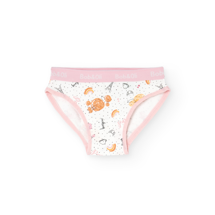 detail Dívčí kalhotky, sada 3 kusů s potiskem a v jemných barvách BOBOLI