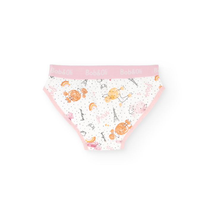 detail Dívčí kalhotky, sada 3 kusů s potiskem a v jemných barvách BOBOLI