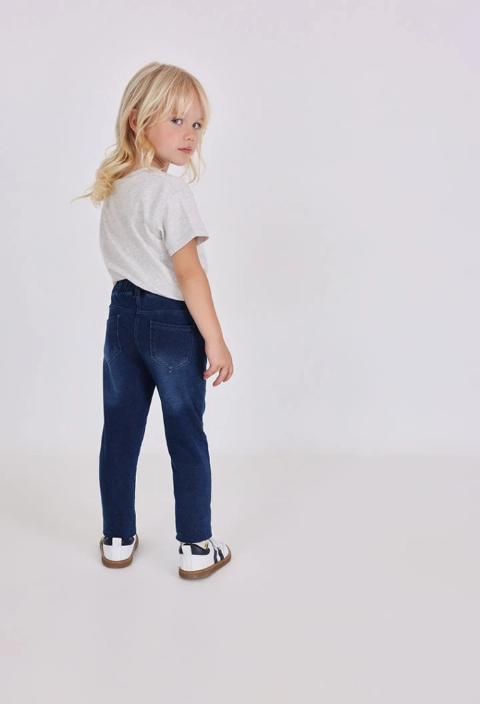 detail Dívčí džínové jegginy z měkkého strečového denimu BOBOLI