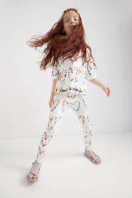 Dívčí Legíny s květinovými srdíčky DESIGUAL