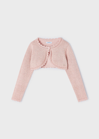 Girls' cardigan metallic thread
