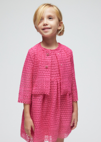 Girls' guipure cardigan