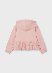 Girls' zip ruffle hoodie