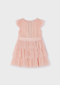 Girls' pleated tulle dress