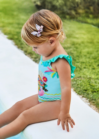 Baby print ruffle swimsuit