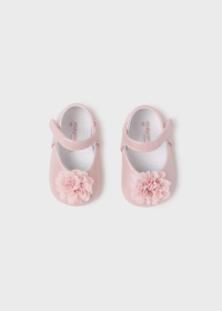 Newborn Mary Janes with flower
