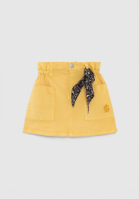 Girls' color denim skirt with scarf