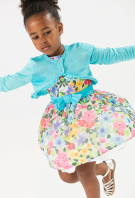 Dívčí šifonové šaty s květinami BOBOLI
