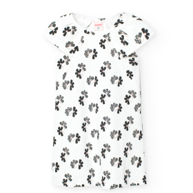 Dívčí šaty s černobílým květinovým vzorem BOBOLI