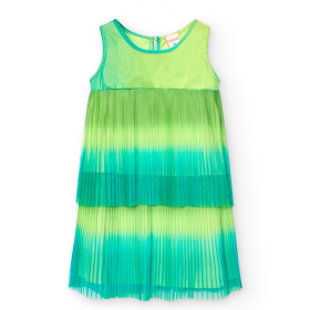 Dívčí plisované šaty v zelené barvě BOBOLI