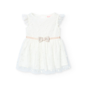 Dívčí tylové šaty s puntíky a mašlí BOBOLI