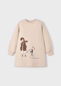 Dívčí fleecové šaty s potiskem MAYORAL