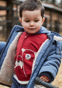 Chlapecká červená mikina s medvídkem na zip MAYORAL