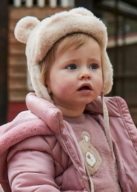 Chlapecká sada čepice a šály s oušky v béžové barvě MAYORAL