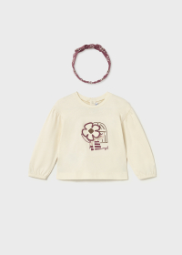 Dívčí tričko s dlouhým rukávem a čelenkou MAYORAL