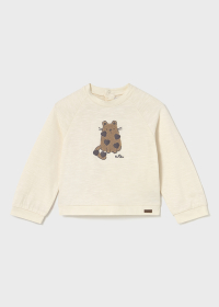 Dětská dívčí tričko s dlouhým rukávem a potiskem kočičky MAYORAL