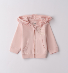 Dívčí mikina na zip s nápisem mini girl – růžová IDO
