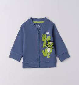 Chlapecká mikina na zip s potiskem lva – modrá IDO