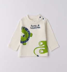 Chlapecké tričko s dlouhým rukávem a potiskem lva – smetanové IDO