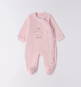 Dívčí růžový overal s veverkou a volánky SARABANDA