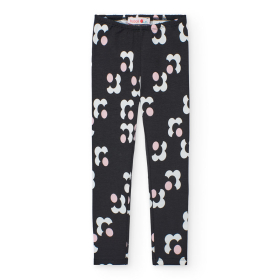 Dívčí legíny s abstraktními květy a puntíky BOBOLI