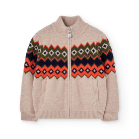 Chlapecký svetr se vzorem a stojáčkem BOBOLI