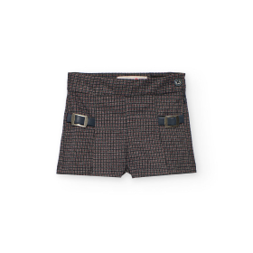 Dívčí kostkované kraťasy s ozdobnými detaily. BOBOLI
