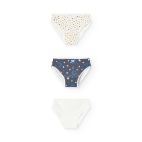 Dívčí bavlněné kalhotky – sada 3 kusů s hvězdičkami BOBOLI