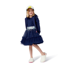 Dívčí cardigan s flitrovou aplikací na zádech a zipem BILLIEBLUSH