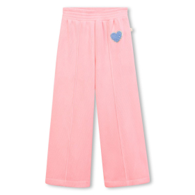 Dívčí neonové sametové kalhoty se srdíčkem a elastickým pasem BILLIEBLUSH
