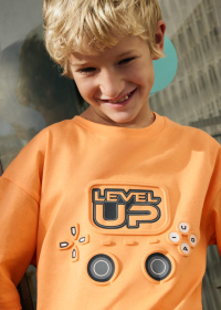 Chlapecké oranžové tričko s herním motivem MAYORAL