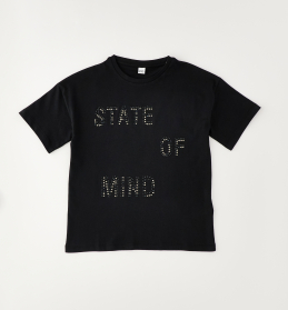 Dívčí tričko s kamínky State of Mind černé IDO