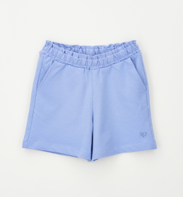 Dívčí světle modré kraťasy s elastickým pasem a kapsami IDO