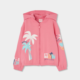 Dívčí mikina s palmovým motivem a kapucí BOBOLI