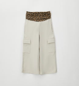 Dívčí culotte kalhoty s leopardím pasem IDO